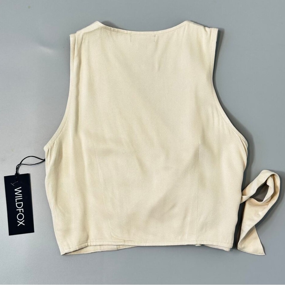 Wildfox Amanda Vest Top in Cream Fog - Picture 4 of 7